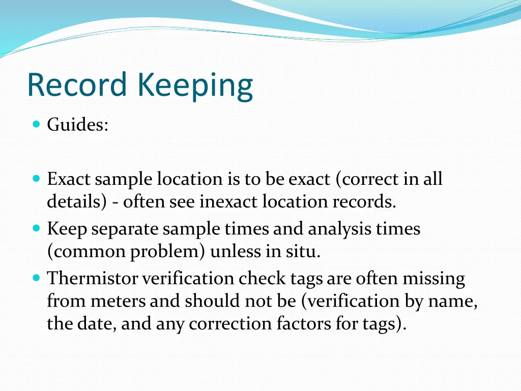 record keeping 1