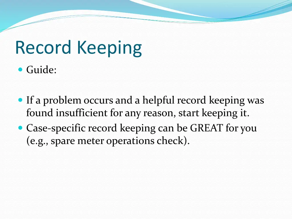 record keeping 6