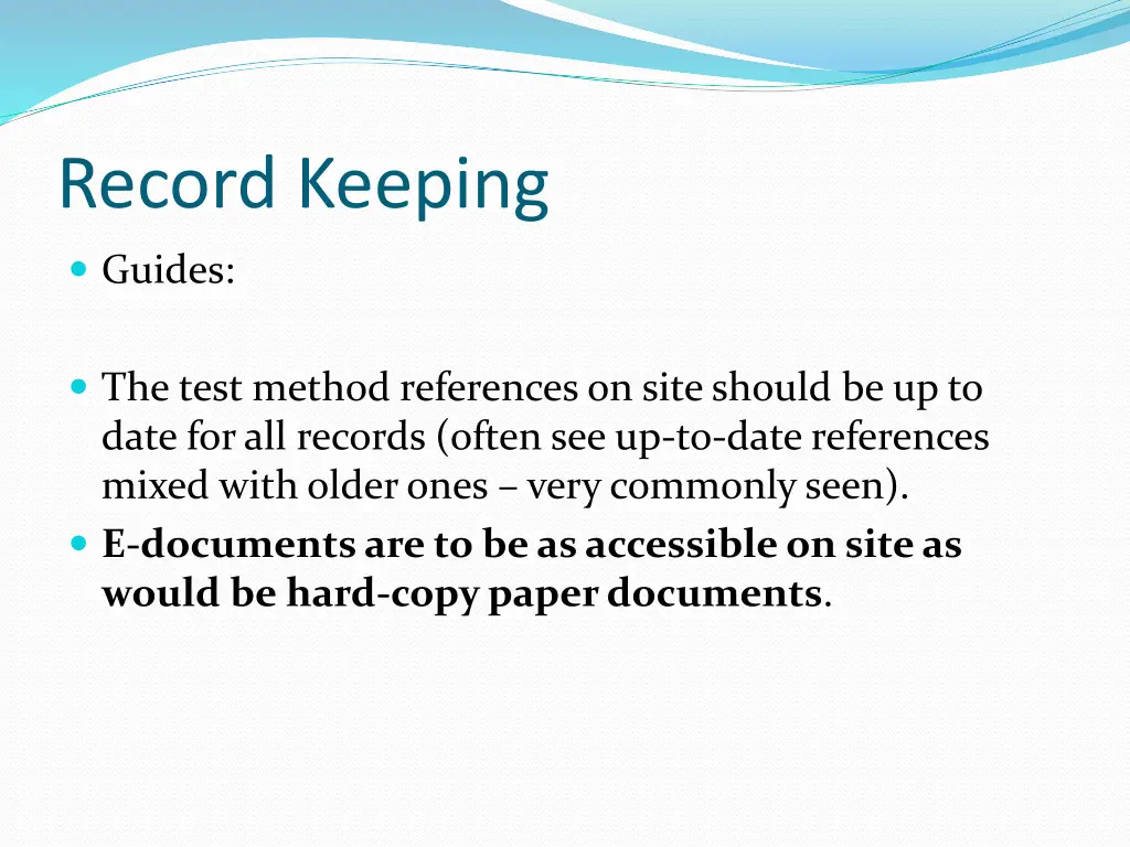 record keeping
