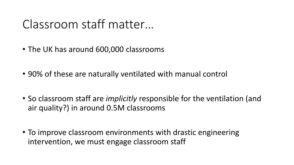 classroom staff matter