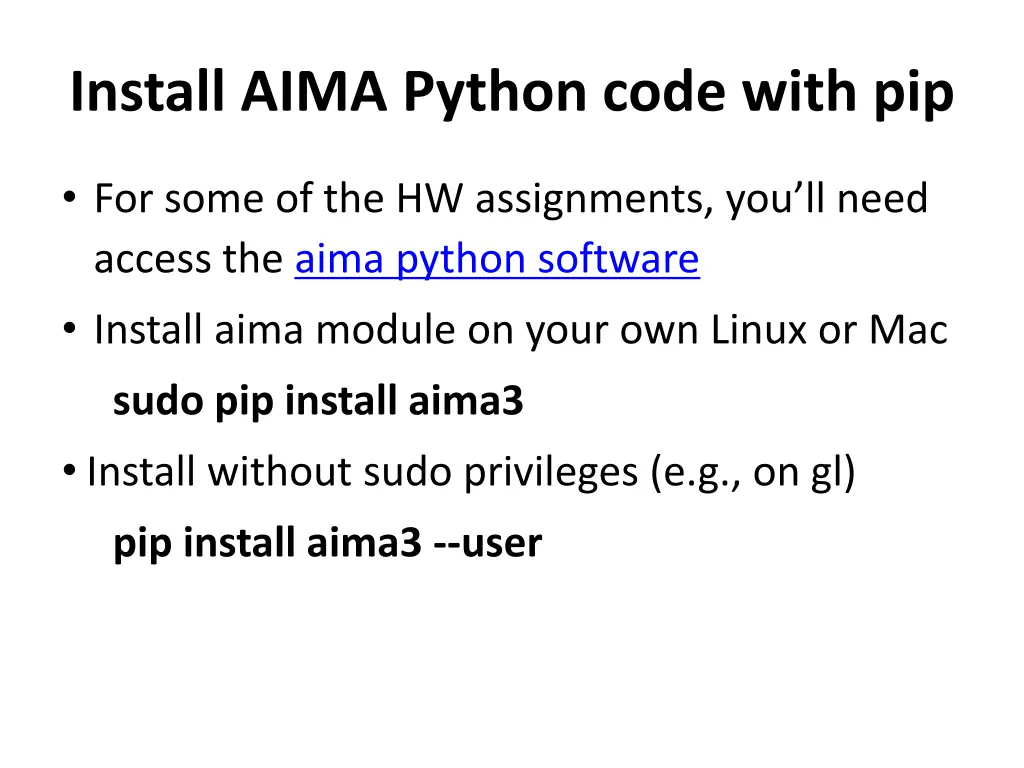 install aima python code with pip