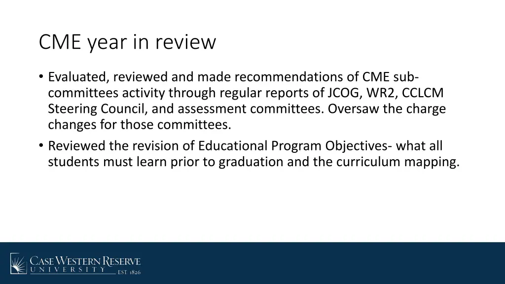 cme year in review