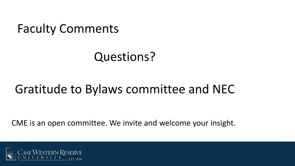 faculty comments
