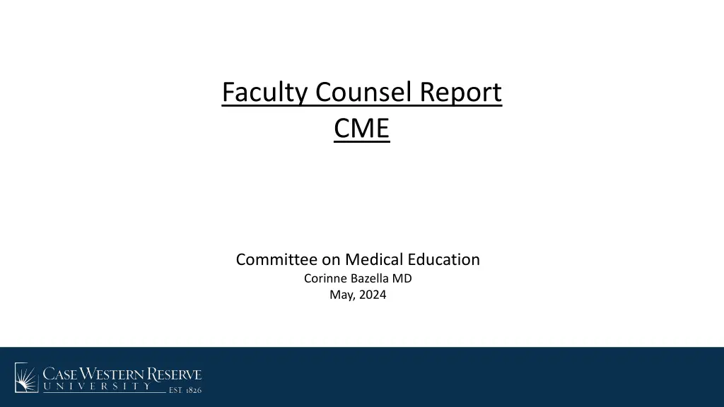 faculty counsel report cme