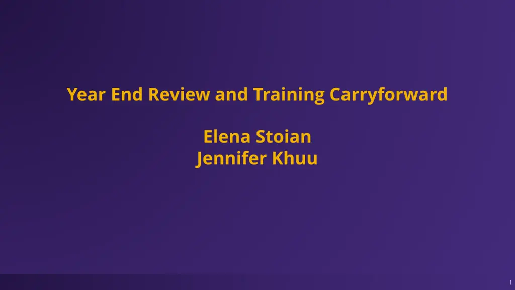 year end review and training carryforward