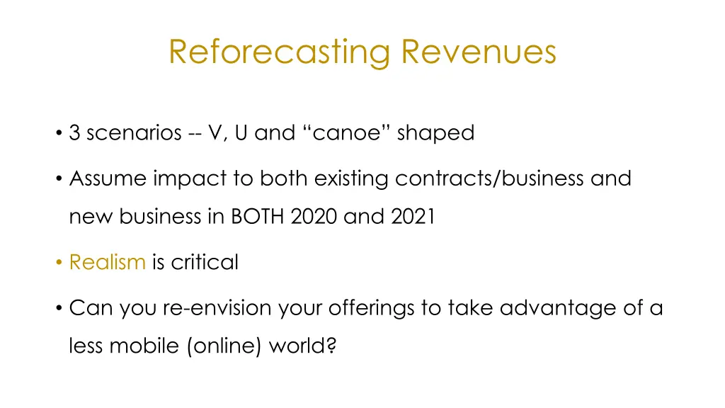 reforecasting revenues