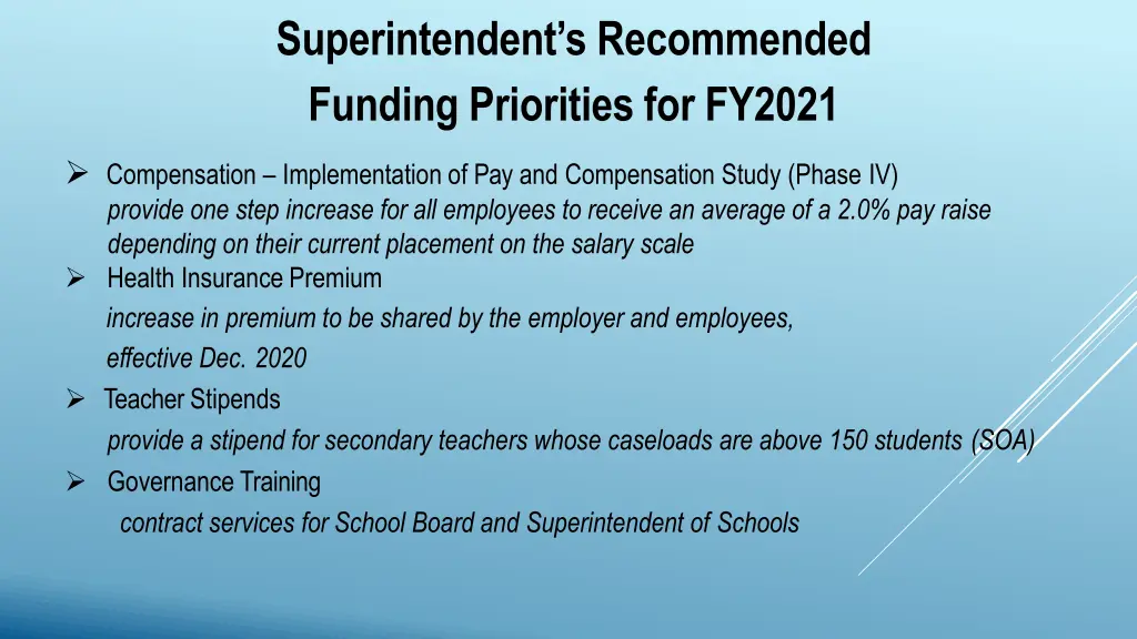superintendent s recommended funding priorities 1