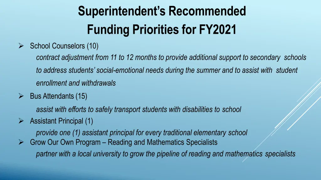 superintendent s recommended funding priorities 5