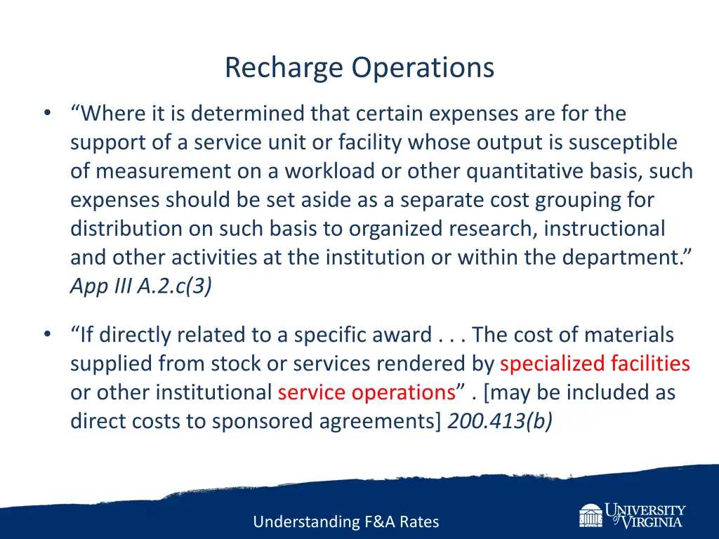 recharge operations