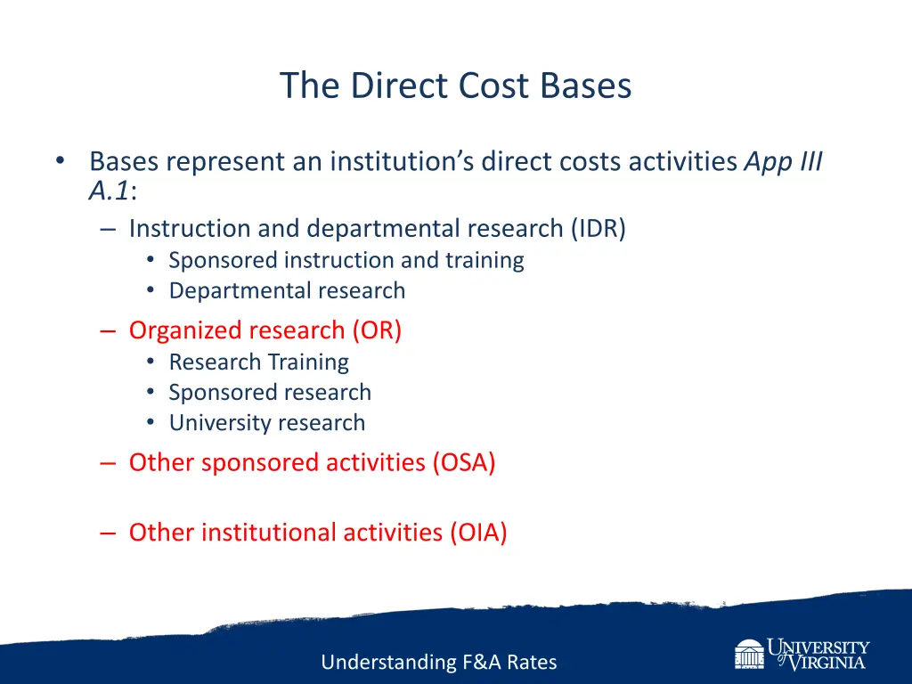 the direct cost bases 1