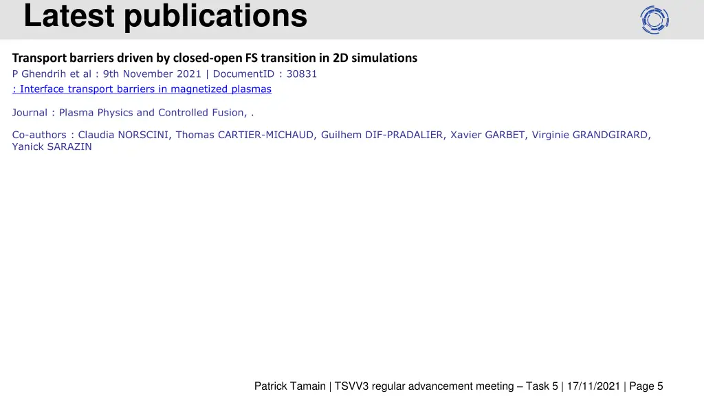 latest publications