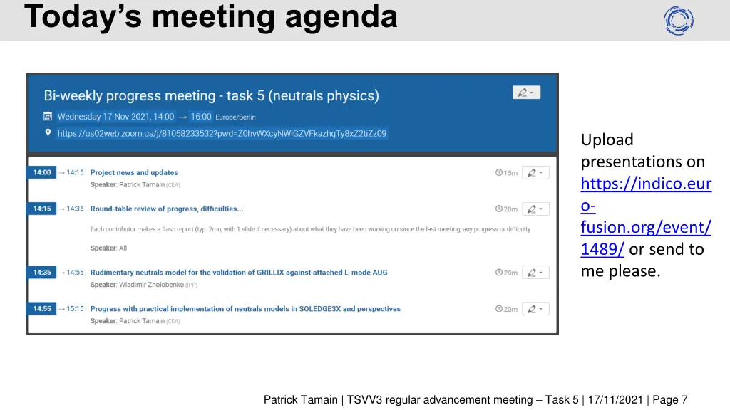 today s meeting agenda 1