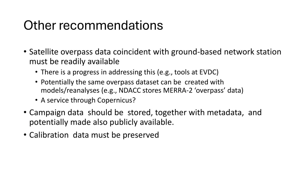 other recommendations