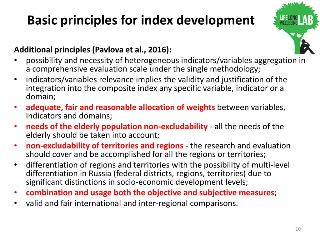 basic principles for index development 1