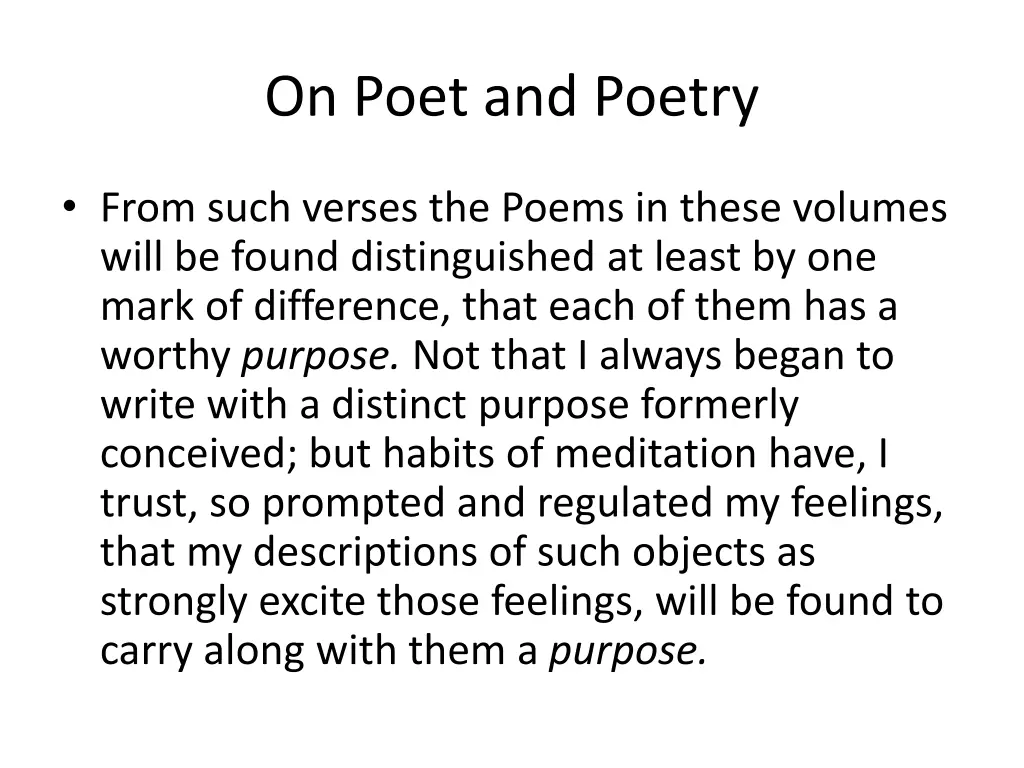 on poet and poetry