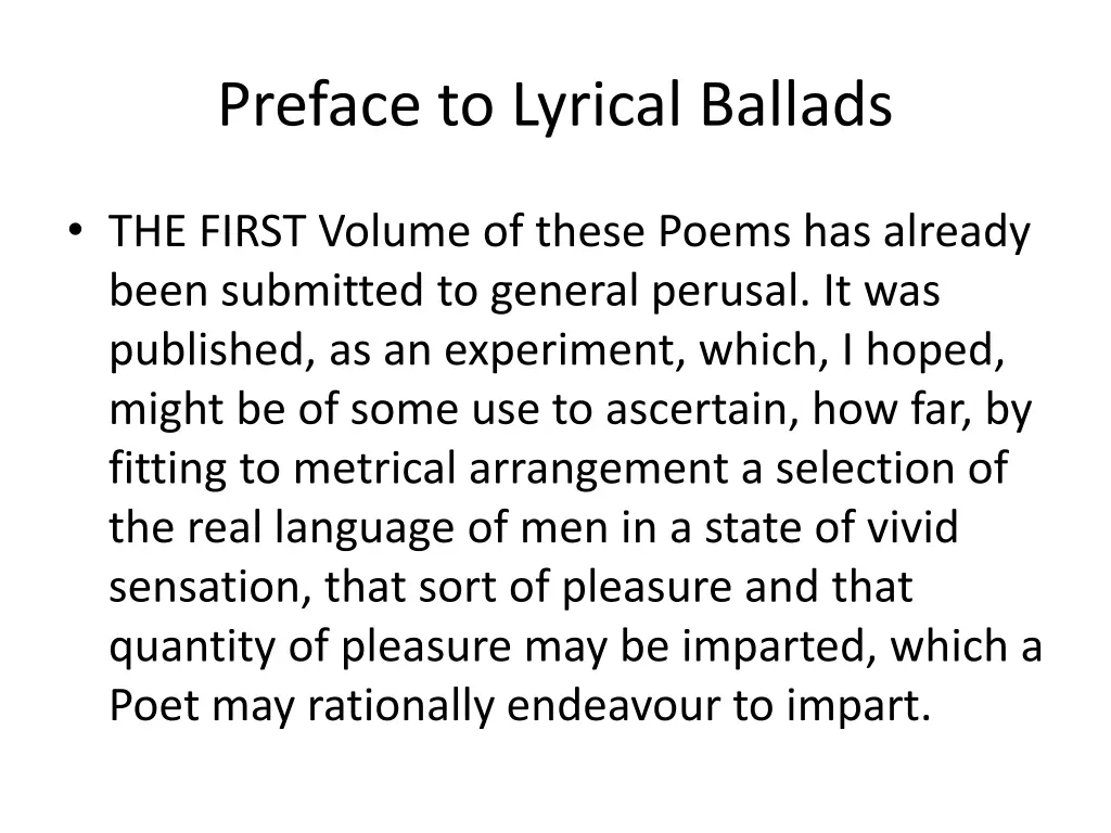 preface to lyrical ballads