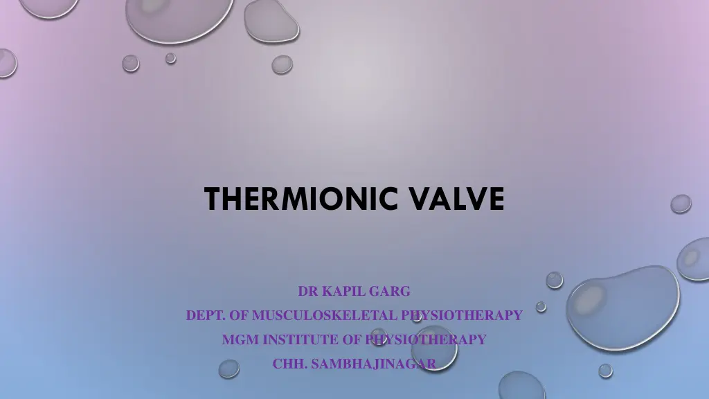 thermionic valve