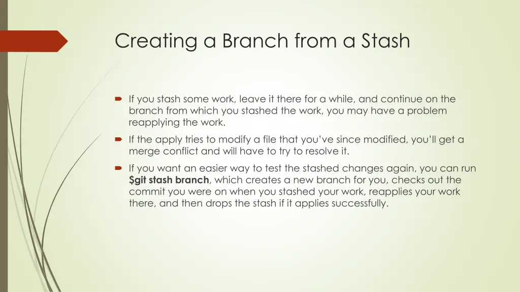 creating a branch from a stash