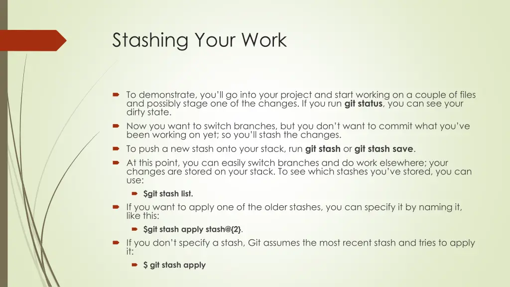 stashing your work