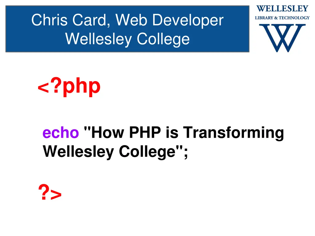 chris card web developer wellesley college