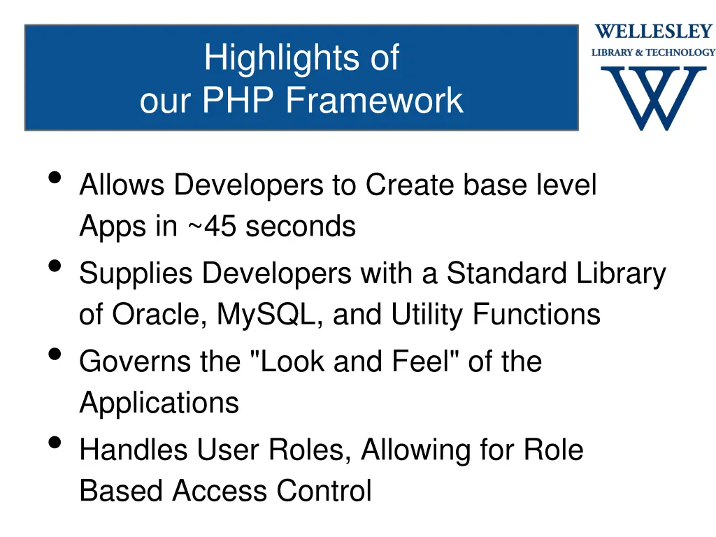 highlights of our php framework