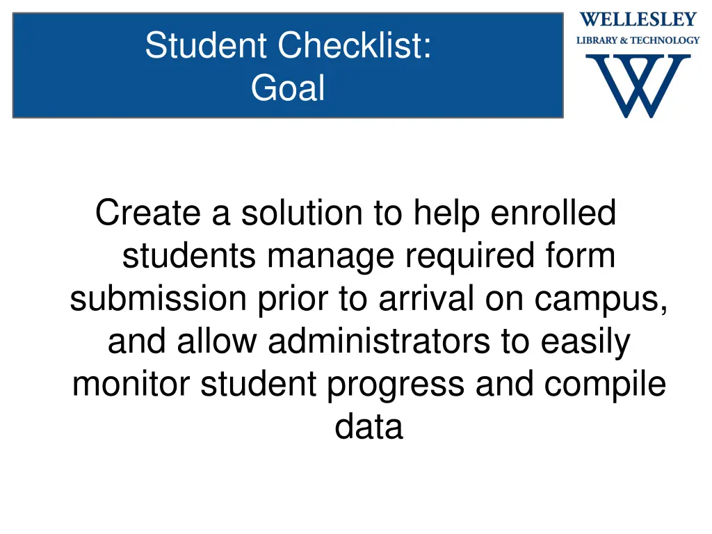 student checklist goal