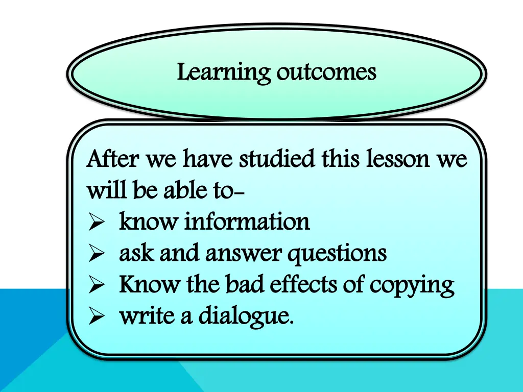 learning outcomes