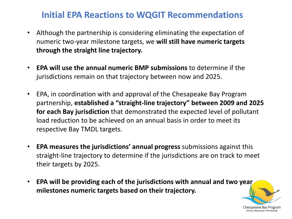 initial epa reactions to wqgit recommendations