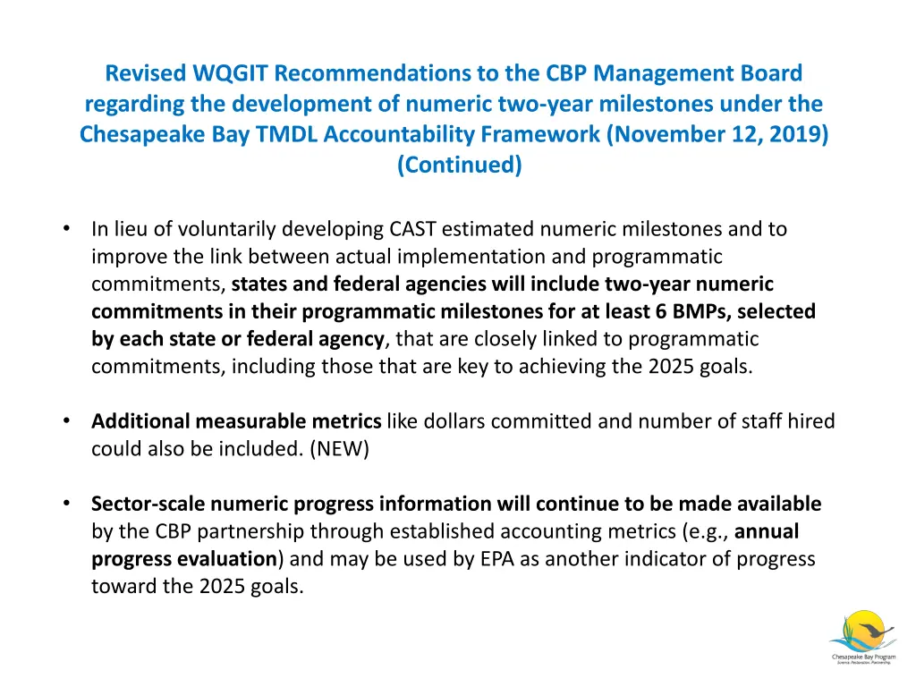 revised wqgit recommendations 1