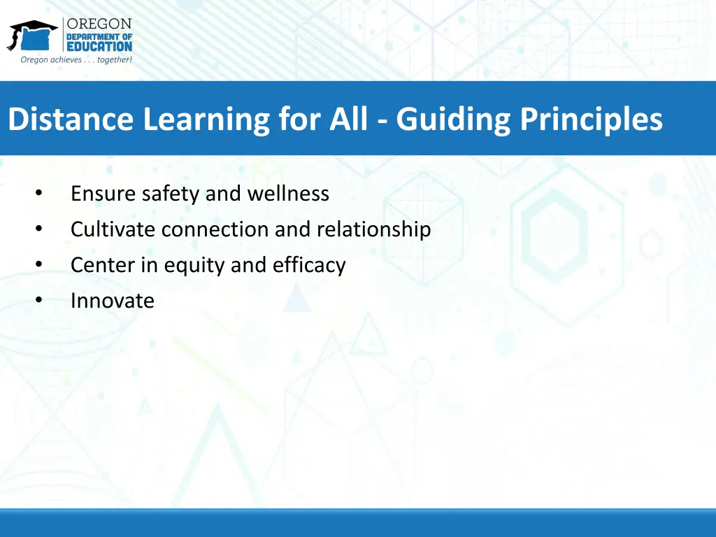 distance learning for all guiding principles