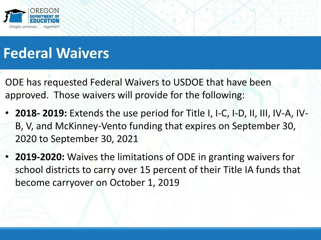 federal waivers