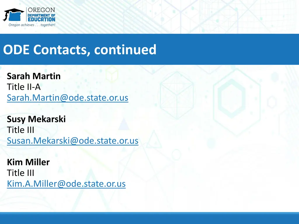 ode contacts continued 3