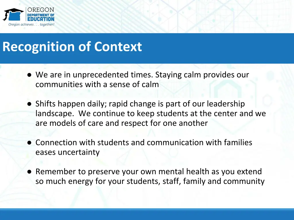 recognition of context