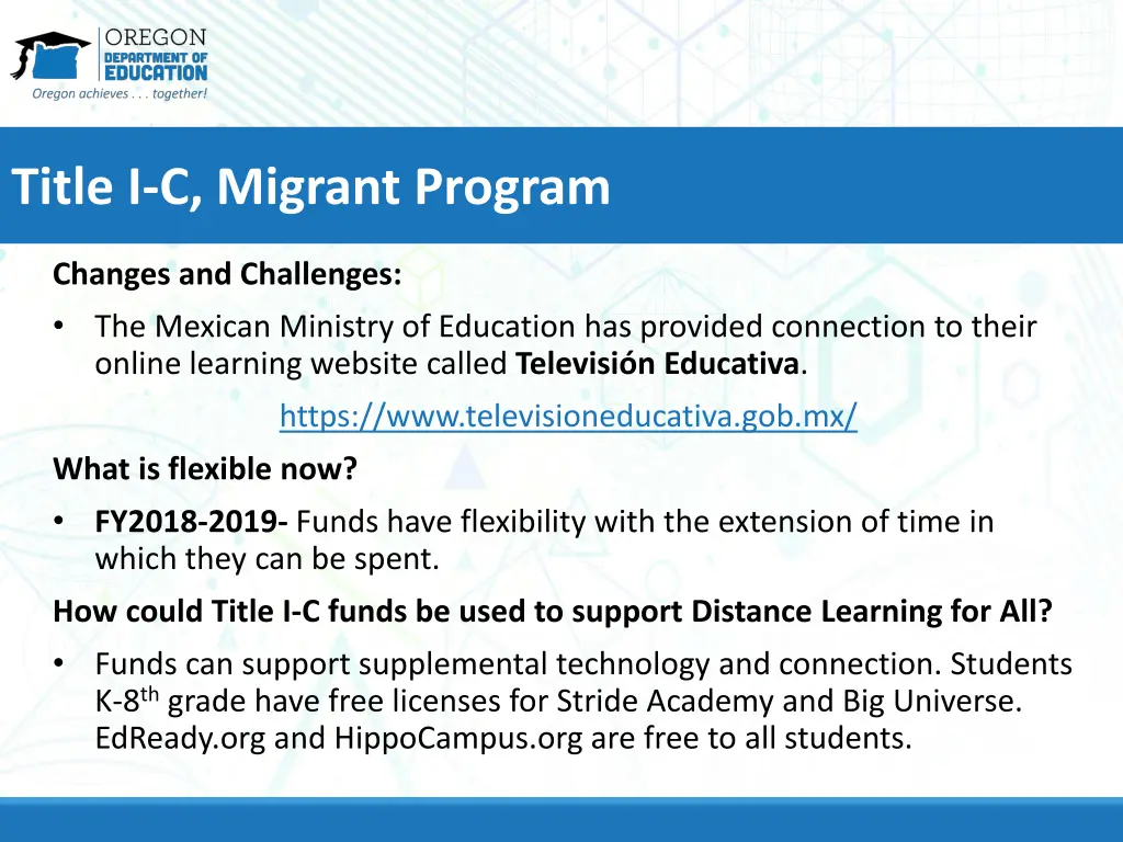 title i c migrant program