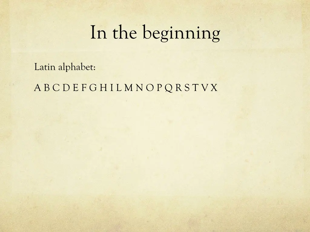in the beginning