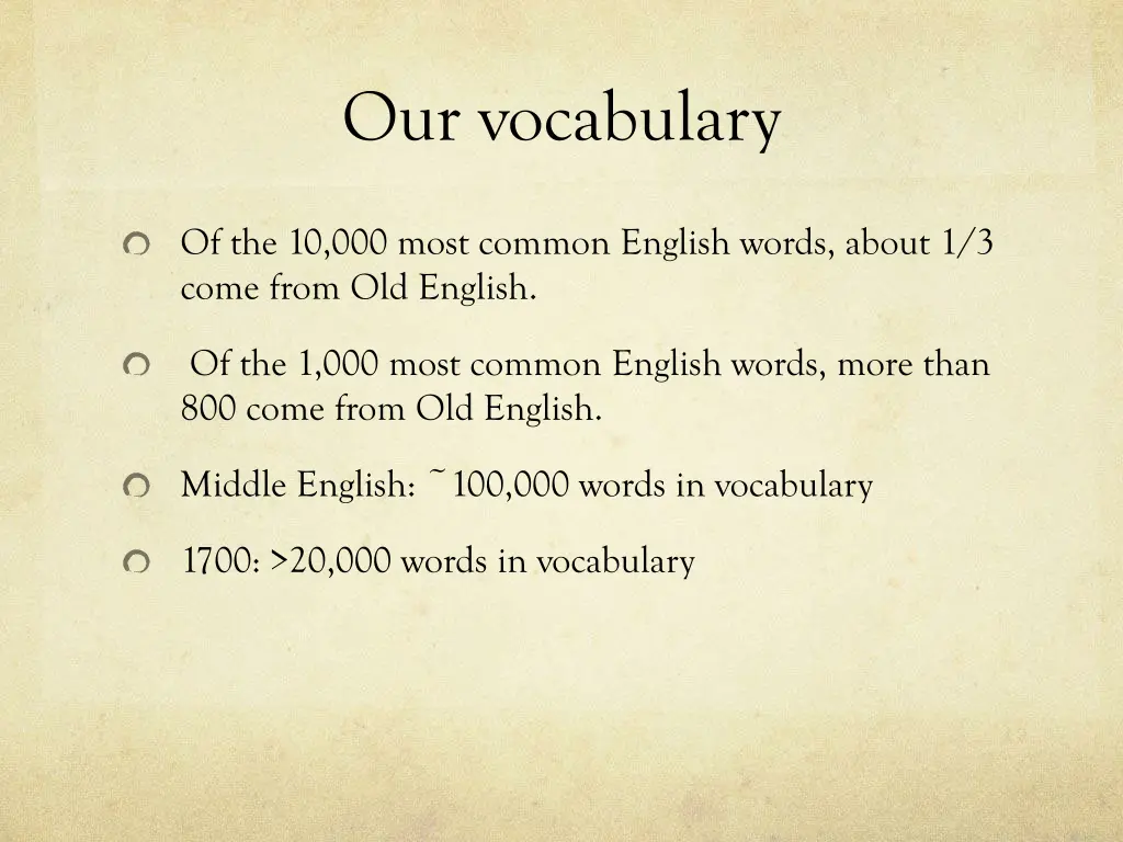our vocabulary