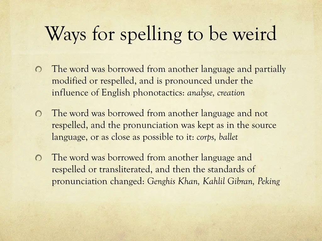 ways for spelling to be weird 2