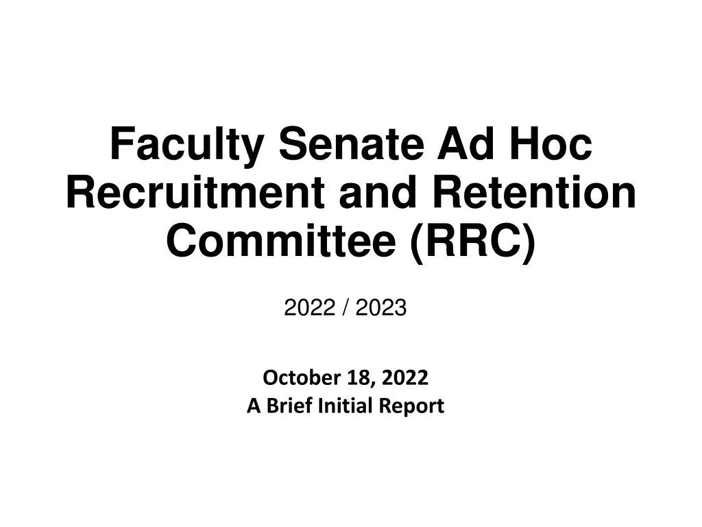 faculty senate ad hoc recruitment and retention