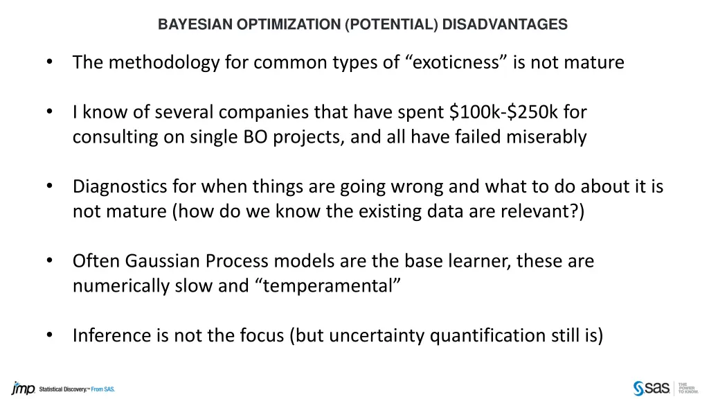 bayesian optimization potential disadvantages