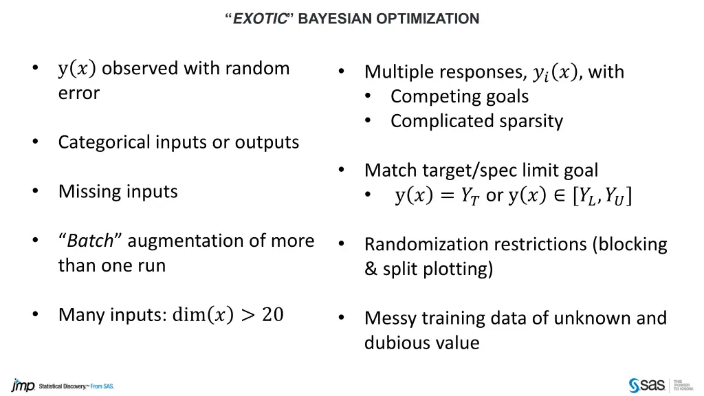 exotic bayesian optimization