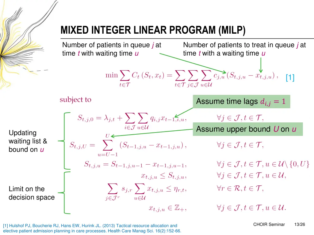 mixed integer linear program milp