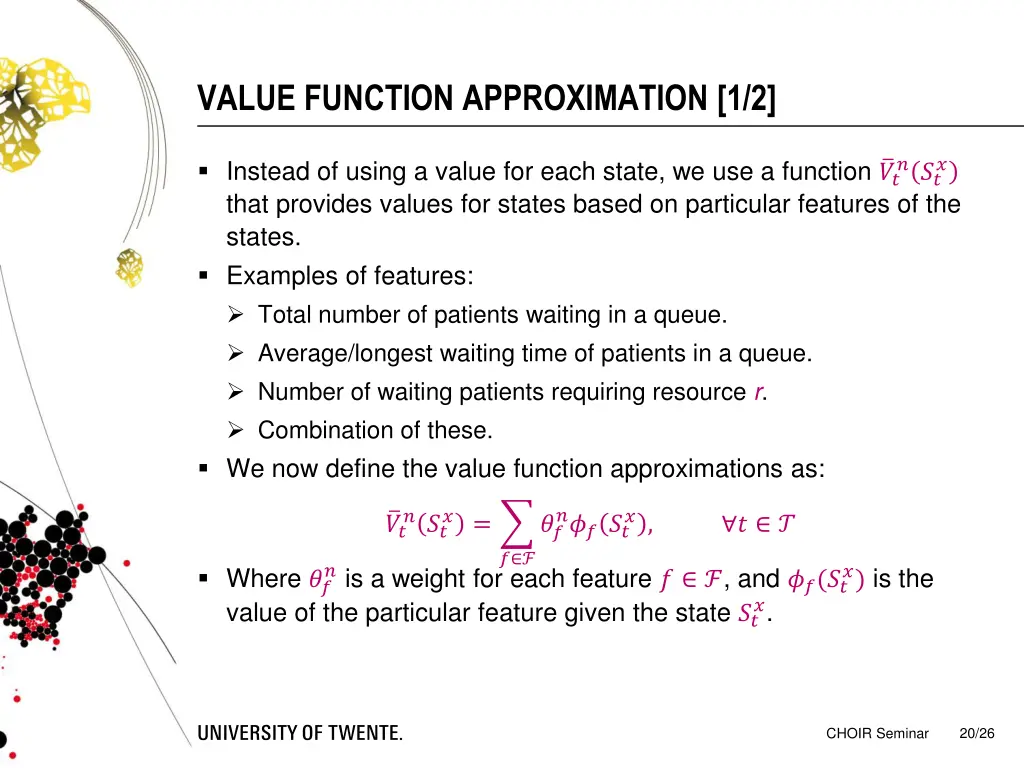 value function approximation 1 2