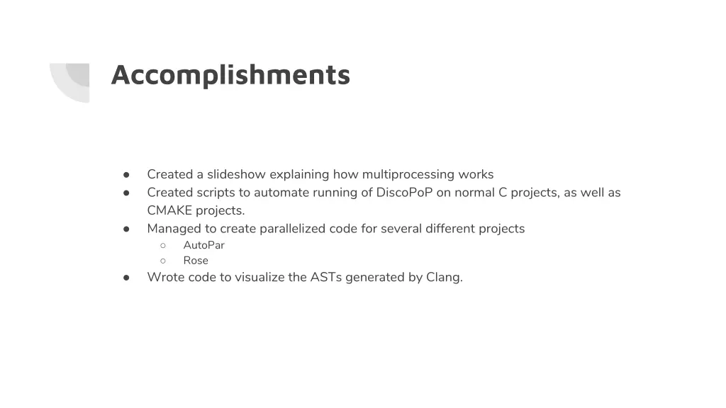 accomplishments