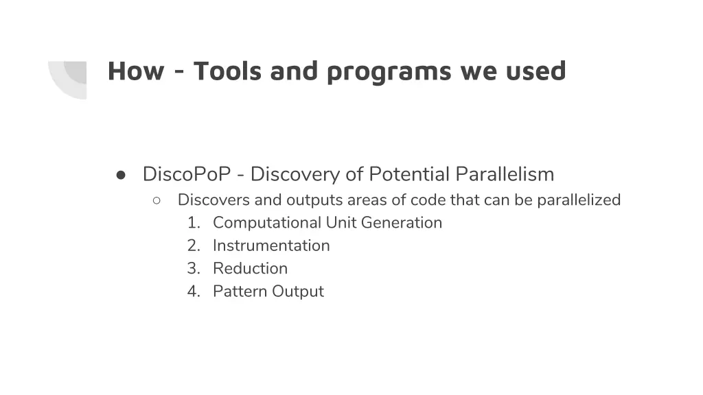how tools and programs we used