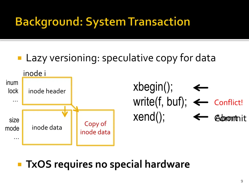 lazy versioning speculative copy for data