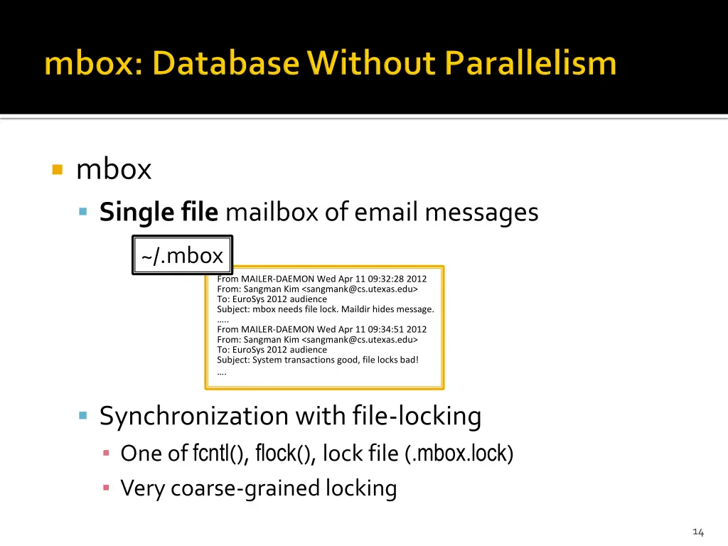 mbox single file mailbox of email messages