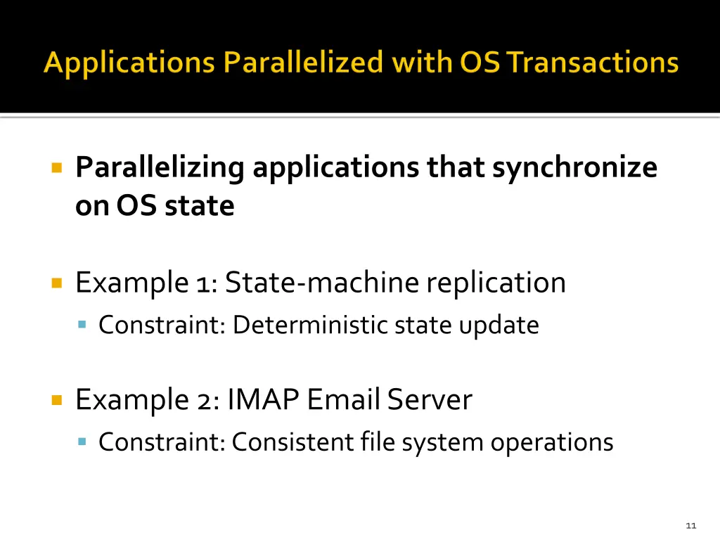 parallelizing applications that synchronize
