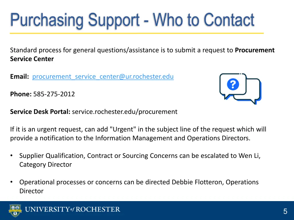 purchasing support who to contact