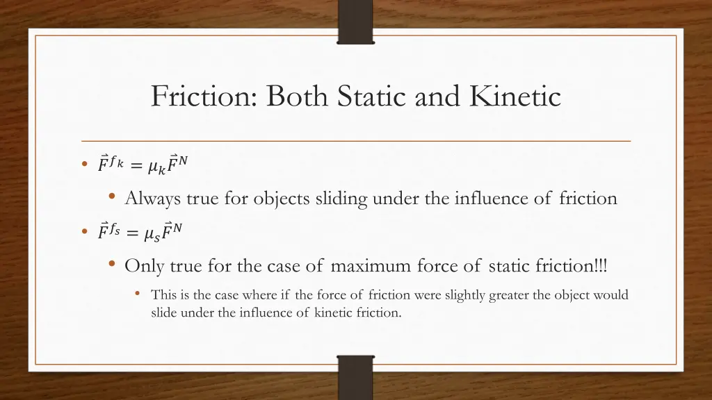 friction both static and kinetic