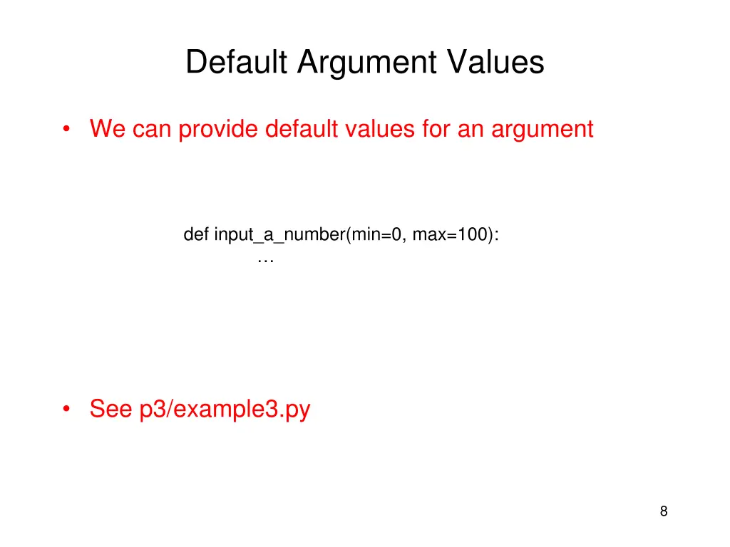 default argument values